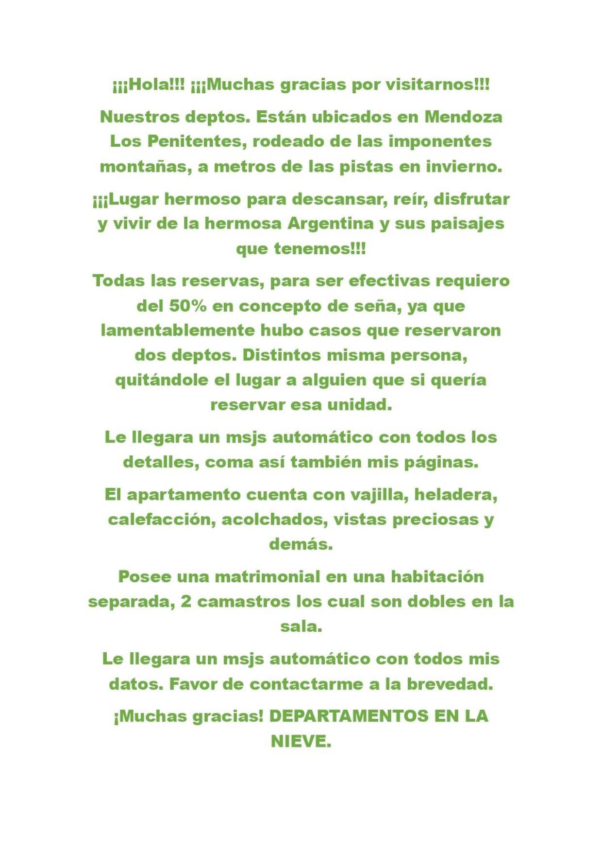 Hermoso Departamento Frente A Las Montanas Los Penitentes Kültér fotó