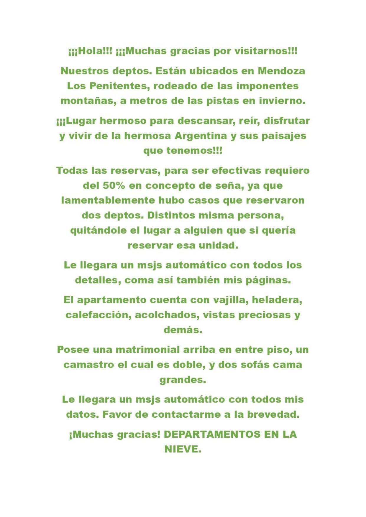 Hermoso Departamento Frente A Las Montanas Los Penitentes Kültér fotó